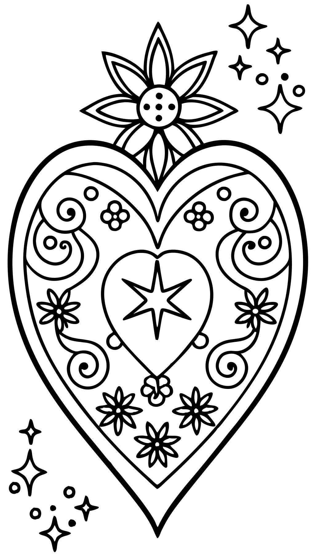 heart shape coloring pages